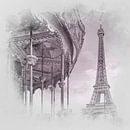 Typical Paris | grey/pink watercolor by Melanie Viola thumbnail