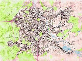 Carte de Nancy avec le style 'Soothing Spring' sur Maporia