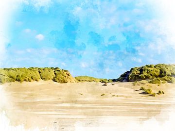 Beach and dunes, Ameland, Friesland. by Danny de Klerk