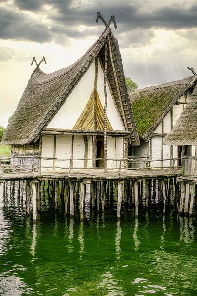 Pile dwellings on Lake Constance by Hans-Bernd Lichtblau