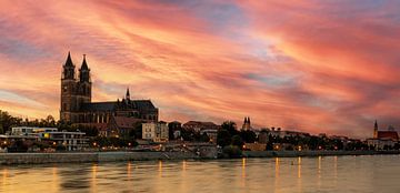 Magdeburg - Panorama Sonnenuntergang