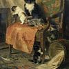 Henriëtte Ronner-Knip - Chatons en train de jouer sur Peter Balan