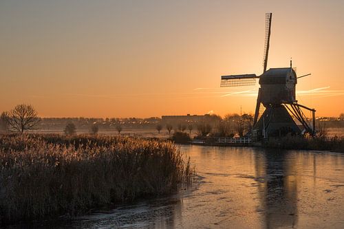 Lever du soleil, Kinderdijk