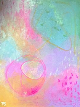 Dromerige Harmonie – serie abstracte acrylkunst in zachte pasteltinten van Femke Bender