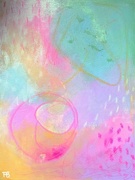 Dromerige Harmonie – serie abstracte acrylkunst in zachte pasteltinten van Femke Bender