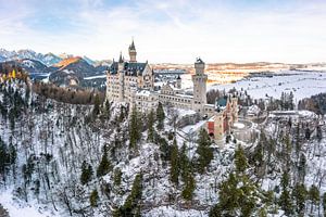 Château royal de Neuschwanstein en hiver, Bavière, Allemagne