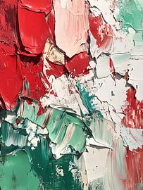 Abstracte kleurlagen in rood en groen van artefacti