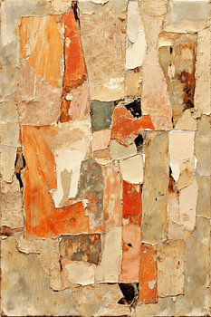 Erdige Texturen – Abstrakte Collage aus Holz und Erde