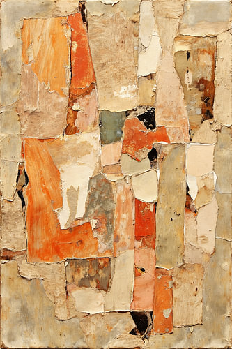 Earthy Textures – Abstract Collage of Wood and Earth
