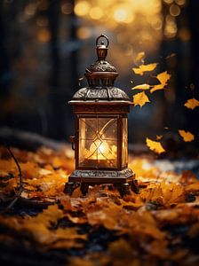 Laterne im Herbst