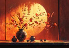 bloemen stilleven | Sunlit Vase Drift van Blikvanger Schilderijen