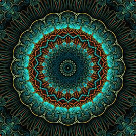 Mandala illusion green by Marion Tenbergen