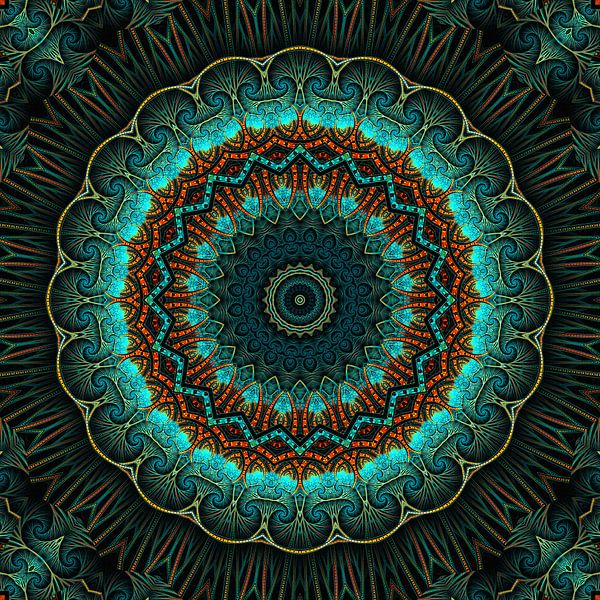 Mandala illusie groen van Marion Tenbergen