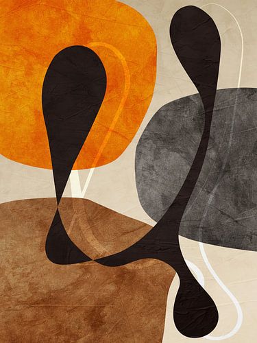 Organic geometric abstract art in earth tones