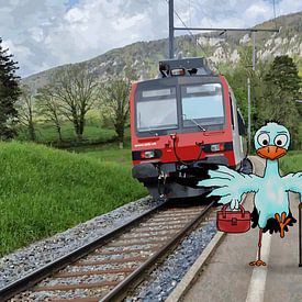 Migratory bird at its destination by HEUBEERE Cartoons