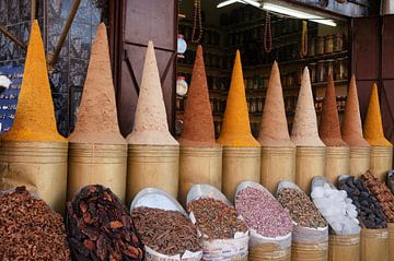 Spices for sale in Marrakech by Margot van den Berg