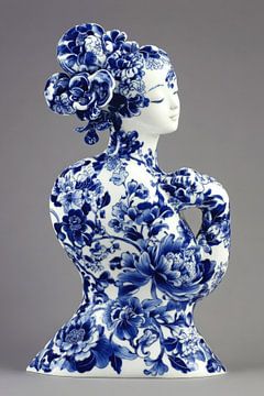 Vrouw in Delfts Blauw van Franka Poulain