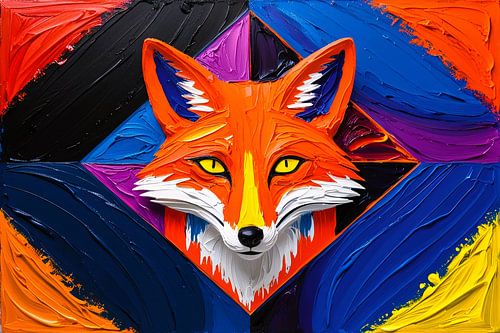 Levendige abstracte vos kunstwerk