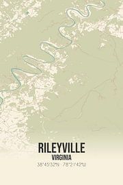 Alte Karte von Rileyville (Virginia), USA. von Ortsdrucke