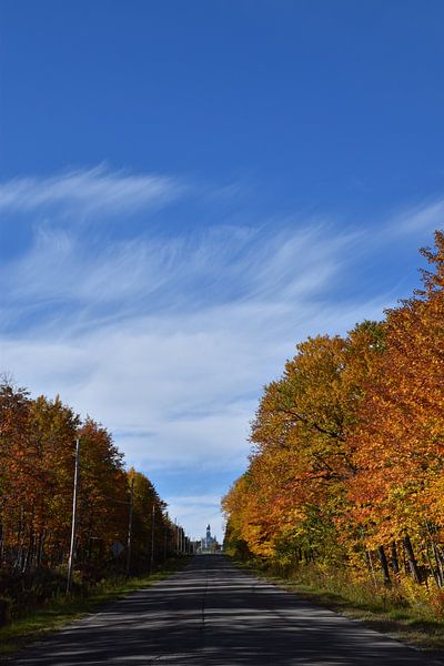 The road to the village in autumn by Claude Laprise