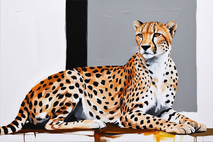 Gepard auf modernem Hintergrund von Art & Soul Creations