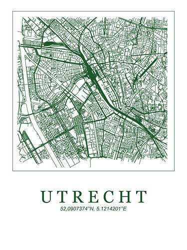 Gestylde plattgrond van Utrecht