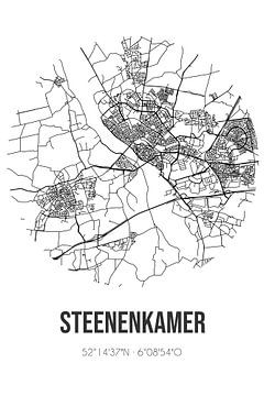 Steenenkamer (Gelderland) | Karte | Schwarz und Weiß von Rezona