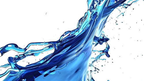 Blauw water spat op