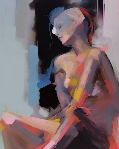 Kleurrijk, modern en abstract portret