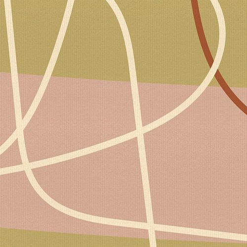 Moderne abstracte lijnen in goud, roze, wit en terracotta III