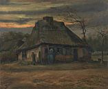 Strohut bij zonsondergang, Vincent van Gogh van Meesterlijcke Meesters thumbnail
