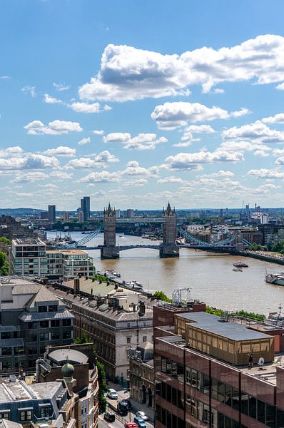 Vue de la City of London avec le Tower Bridge et la Tamise verticalement par Animaflora PicsStock