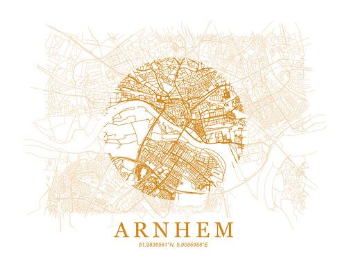 Gestylde plattgrond van Arnhem