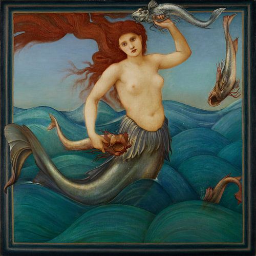 Une sirène qui traverse les vagues nue, 1881