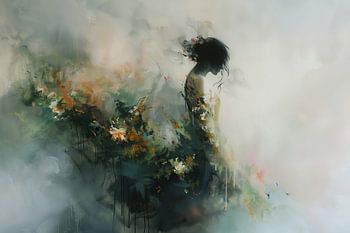 Abstract Women's Painting | Lost in Ethereal Dreams