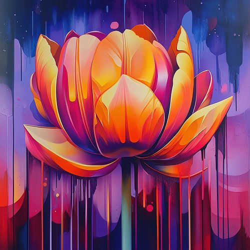 Abstract Tulip Colourful and Modern