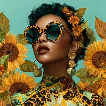 Sonnenblumen-Glam-Porträt von Christian Ovís