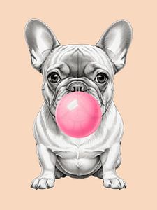 Frecher Hund mit Kaugummi