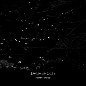 Black-and-white map of Dalmsholte, Overijssel. by Rezona