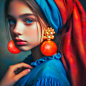 Junges Mädchen mit roter Perle