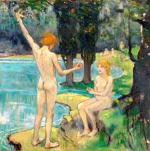 Adam und Eva (Paradies), LUDWIG VON HOFMANN, Um 1895-1900 von Atelier Liesjes