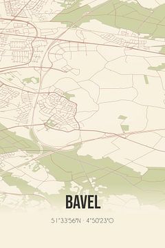 Vieille carte de Bavel (Brabant du Nord) sur Rezona