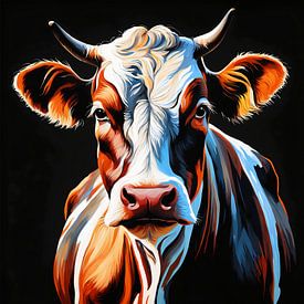 Portret Koe - Koe 1 van Wall Art Wonderland