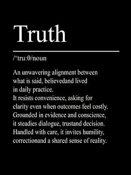 Définition de la vérité – Noir sur WordsThatInspire