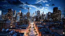 The city by night by Vlindertuin-Art