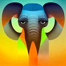 Zonnige olifant van Vlindertuin Art thumbnail