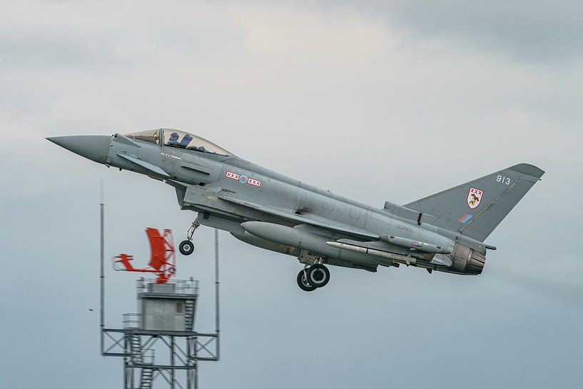 Take-off Royal Air Force Eurofighter Typhoon. by Jaap van den Berg