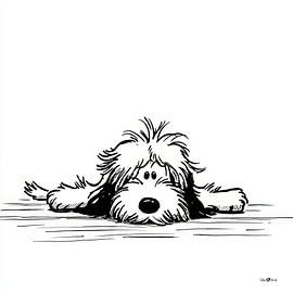 Kleine Hundekarikatur