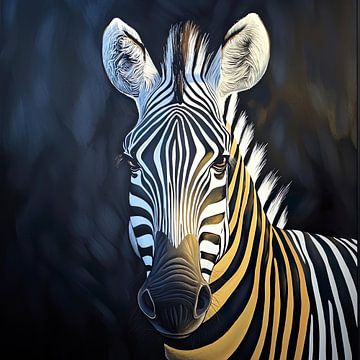 Zebra portret van PixelPrestige