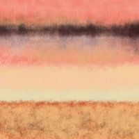 Kleurrijk abstract minimalistisch landschap in aardetinten, roze en geel
